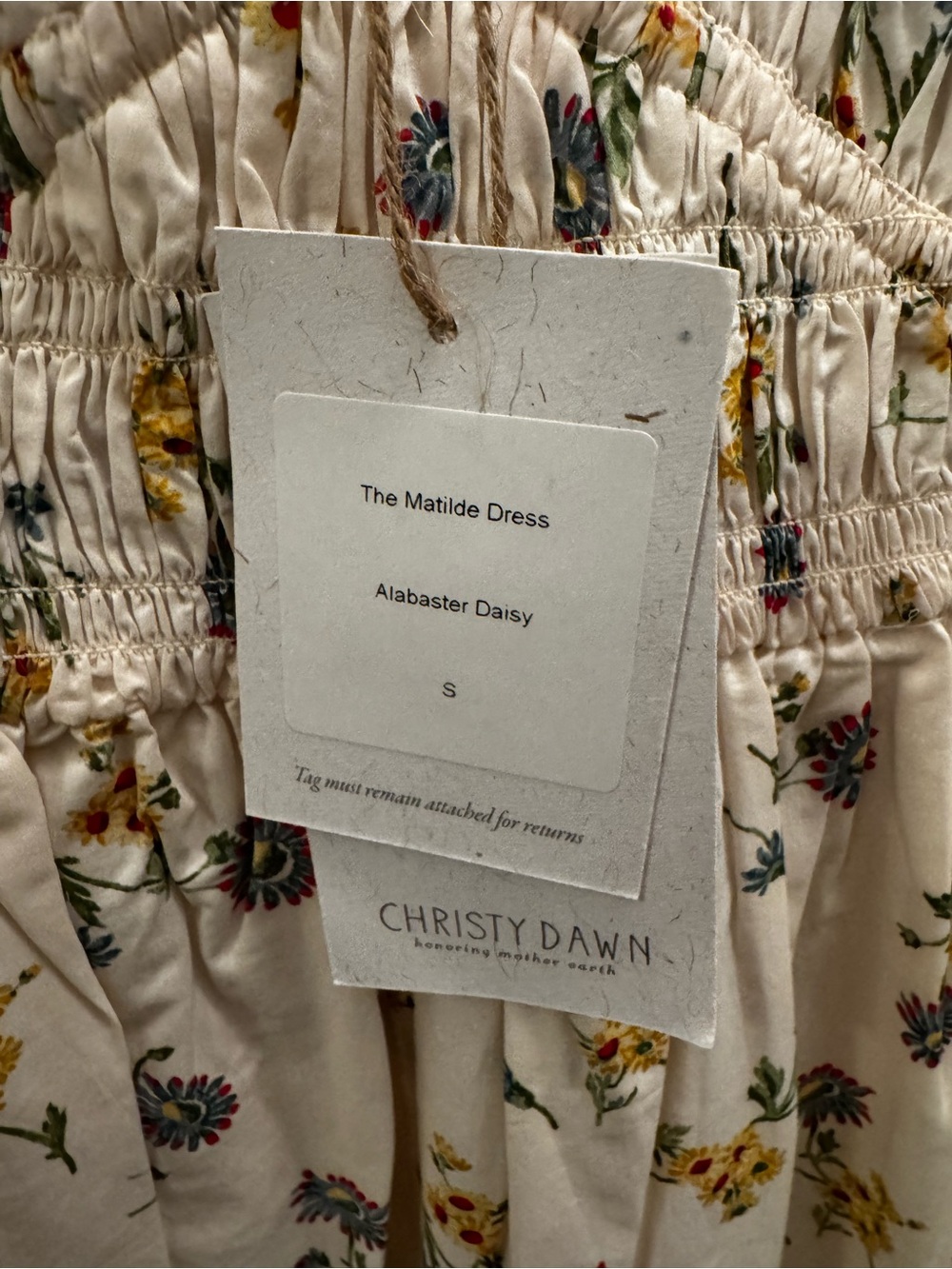 NWT Christy Dawn Matilde Dress Size Small Alabaster Daisy Pattern - Picture 6 of 6